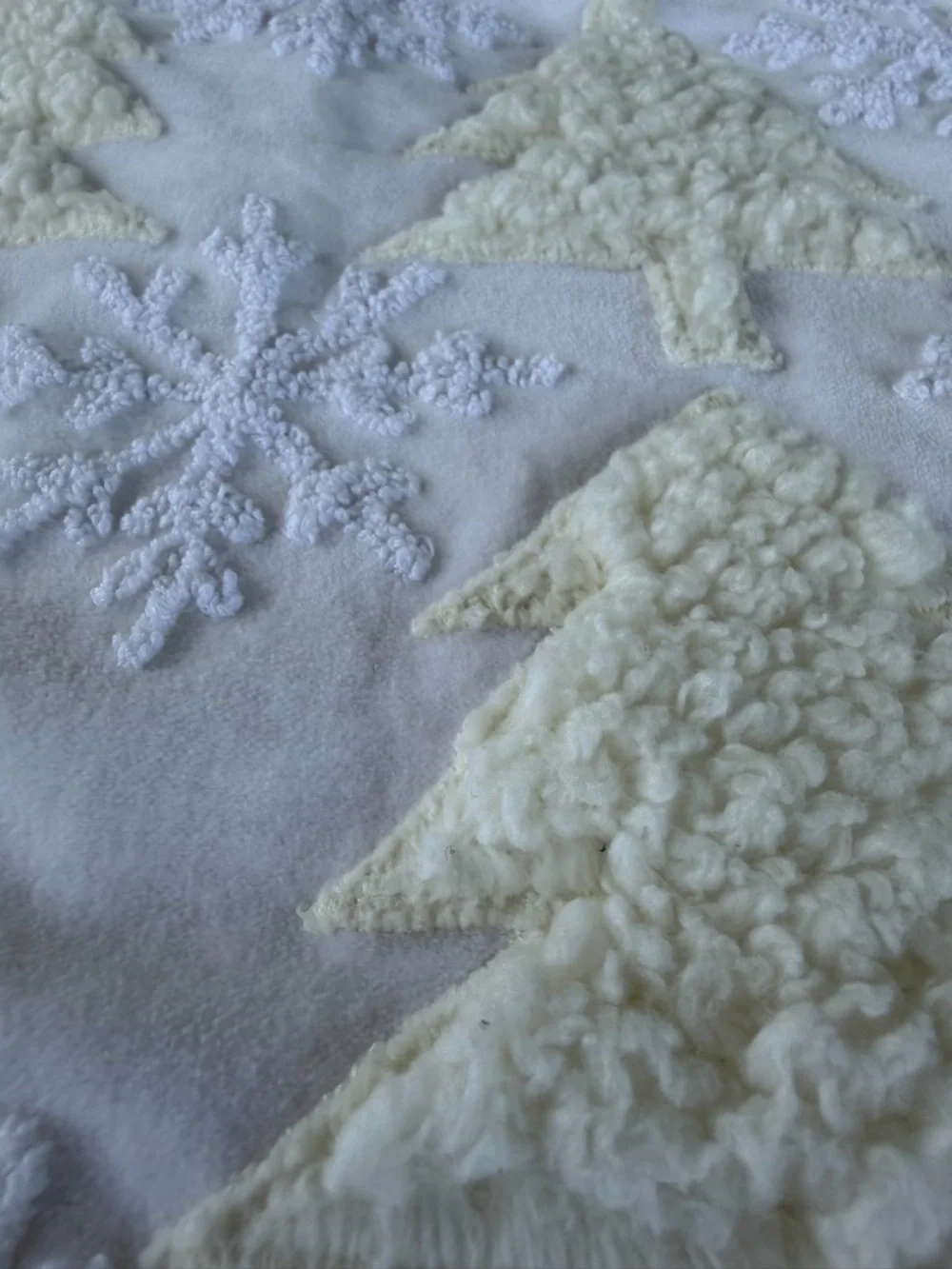 Pottery Barn Winter Tree Snowflake Sherpa Velvet Pillow Cover Cream 22x22